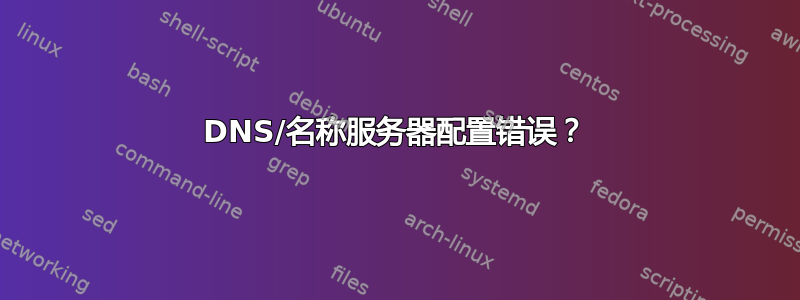 DNS/名称服务器配置错误？