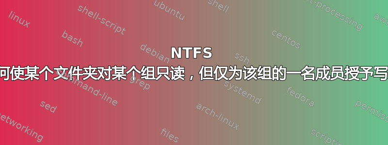 NTFS 权限：如何使某个文件夹对某个组只读，但仅为该组的一名成员授予写入权限？