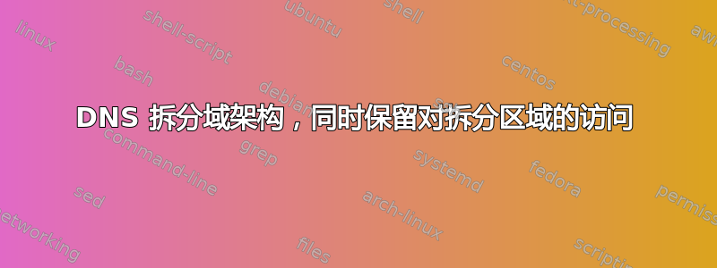 DNS 拆分域架构，同时保留对拆分区域的访问