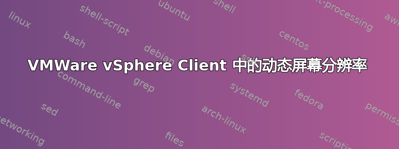 VMWare vSphere Client 中的动态屏幕分辨率