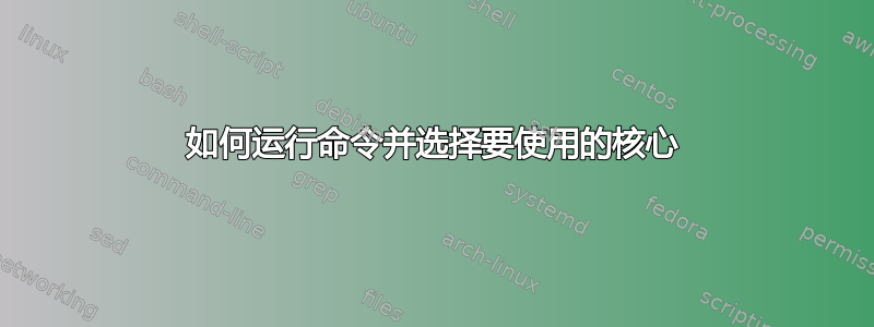 如何运行命令并选择要使用的核心