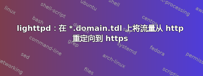 lighttpd：在 *.domain.tdl 上将流量从 http 重定向到 https