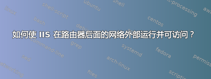 如何使 IIS 在路由器后面的网络外部运行并可访问？