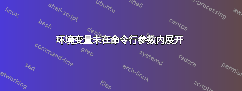 环境变量未在命令行参数内展开