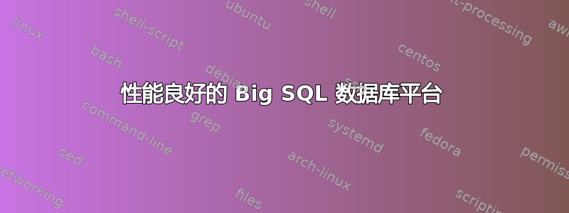 性能良好的 Big SQL 数据库平台