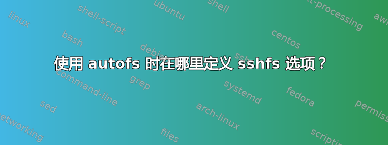 使用 autofs 时在哪里定义 sshfs 选项？