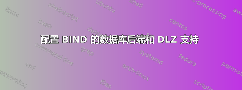 配置 BIND 的数据库后端和 DLZ 支持