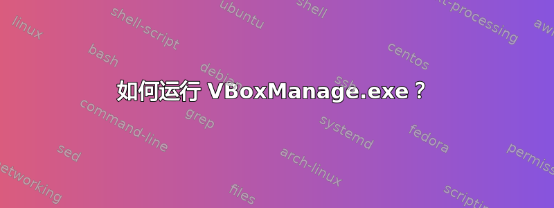 如何运行 VBoxManage.exe？