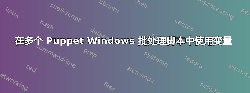 在多个 Puppet Windows 批处理脚本中使用变量