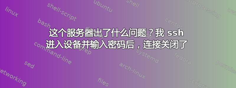 这个服务器出了什么问题？我 ssh 进入设备并输入密码后，连接关闭了