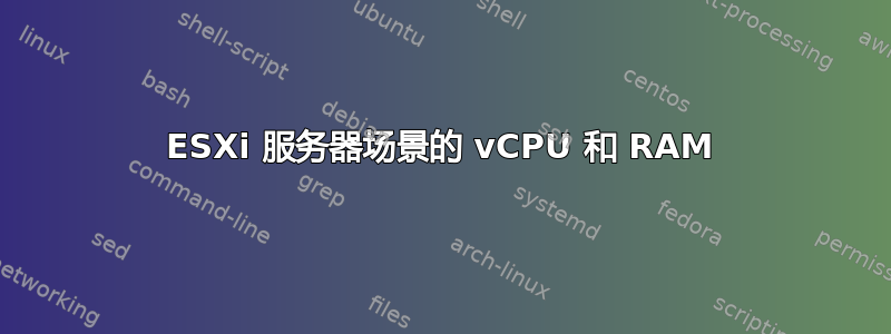 ESXi 服务器场景的 vCPU 和 RAM