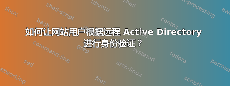 如何让网站用户根据远程 Active Directory 进行身份验证？