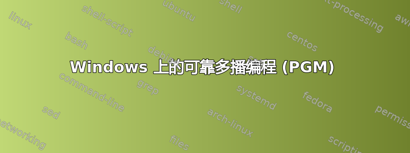 Windows 上的可靠多播编程 (PGM)