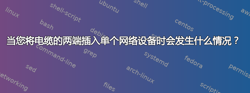 当您将电缆的两端插入单个网络设备时会发生什么情况？