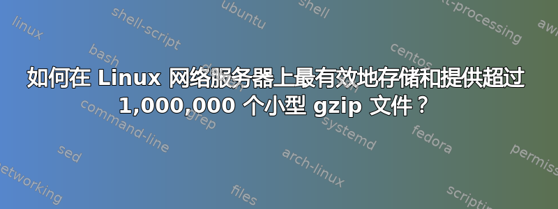 如何在 Linux 网络服务器上最有效地存储和提供超过 1,000,000 个小型 gzip 文件？