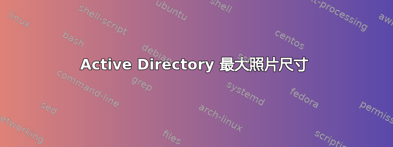 Active Directory 最大照片尺寸