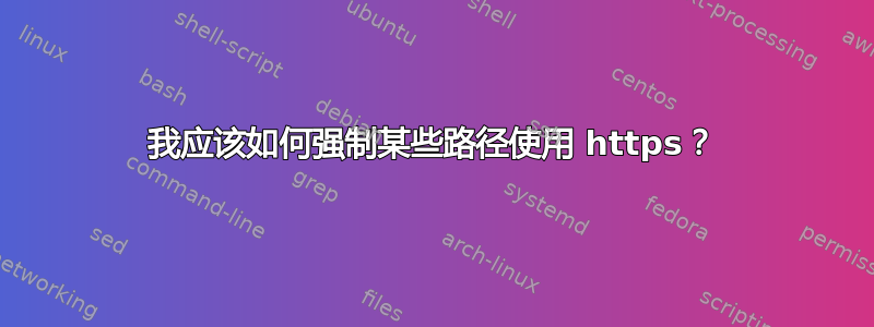 我应该如何强制某些路径使用 https？