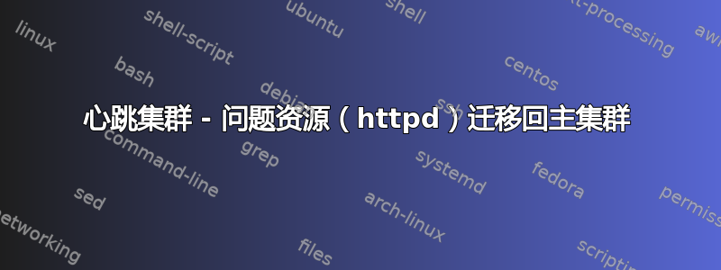 心跳集群 - 问题资源（httpd）迁移回主集群