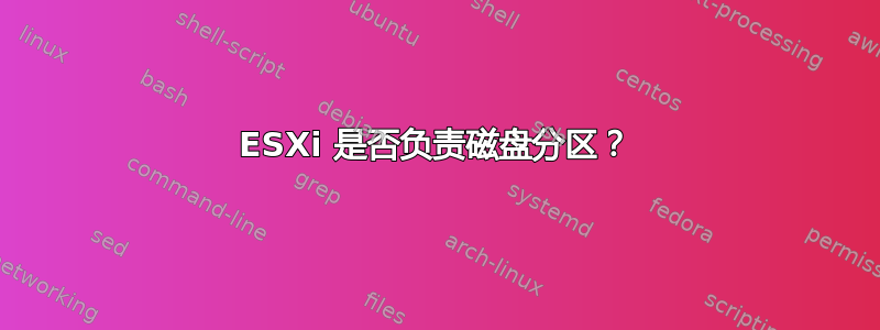 ESXi 是否负责磁盘分区？