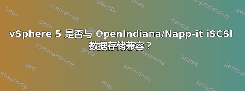 vSphere 5 是否与 OpenIndiana/Napp-it iSCSI 数据存储兼容？