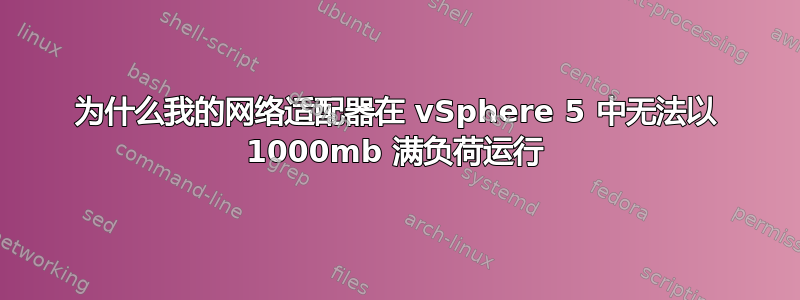 为什么我的网络适配器在 vSphere 5 中无法以 1000mb 满负荷运行