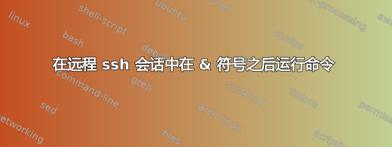 在远程 ssh 会话中在 & 符号之后运行命令