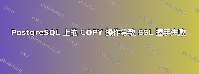 PostgreSQL 上的 COPY 操作导致 SSL 握手失败