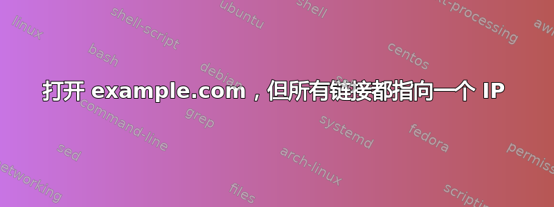 打开 example.com，但所有链接都指向一个 IP