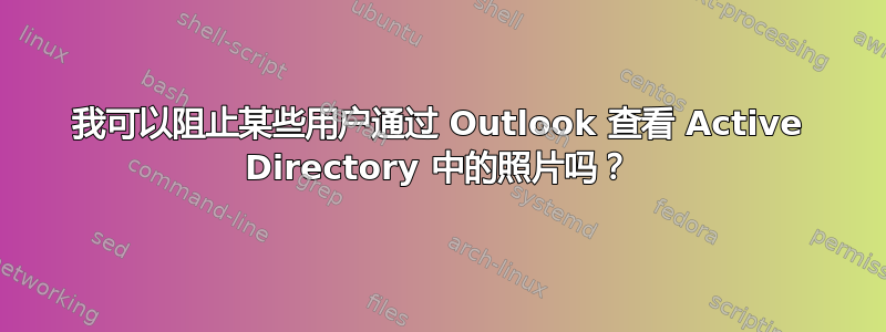 我可以阻止某些用户通过 Outlook 查看 Active Directory 中的照片吗？