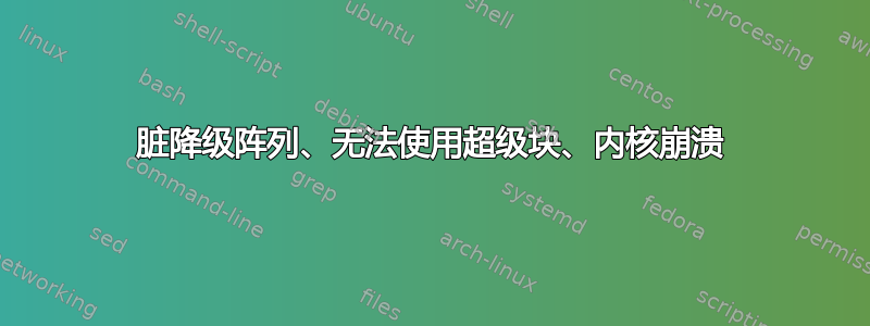 脏降级阵列、无法使用超级块、内核崩溃