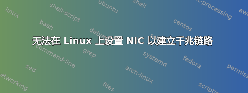 无法在 Linux 上设置 NIC 以建立千兆链路