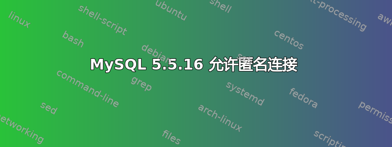 MySQL 5.5.16 允许匿名连接