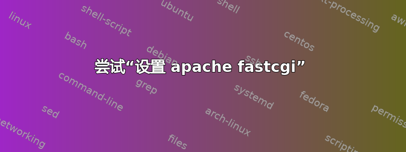 尝试“设置 apache fastcgi”