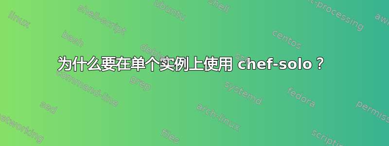 为什么要在单个实例上使用 chef-solo？