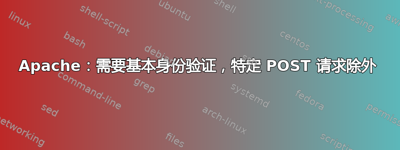 Apache：需要基本身份验证，特定 POST 请求除外