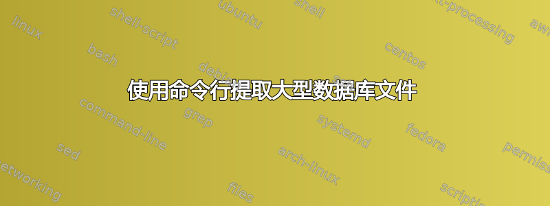 使用命令行提取大型数据库文件