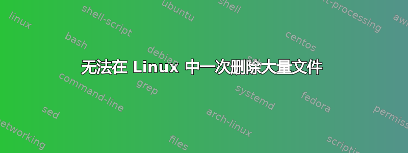 无法在 Linux 中一次删除大量文件