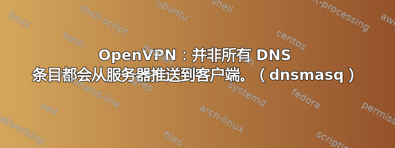 OpenVPN：并非所有 DNS 条目都会从服务器推送到客户端。（dnsmasq）