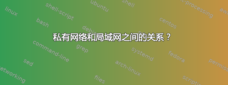 私有网络和局域网之间的关系？