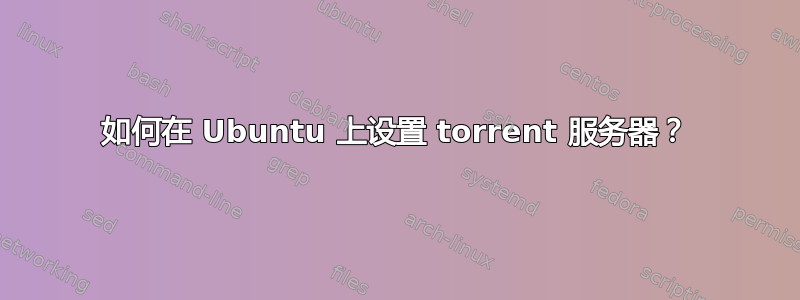 如何在 Ubuntu 上设置 torrent 服务器？