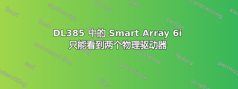 DL385 中的 Smart Array 6i 只能看到两个物理驱动器