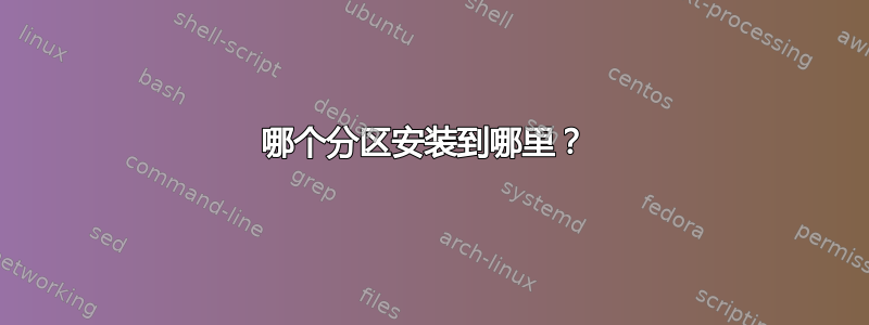 哪个分区安装到哪里？ 