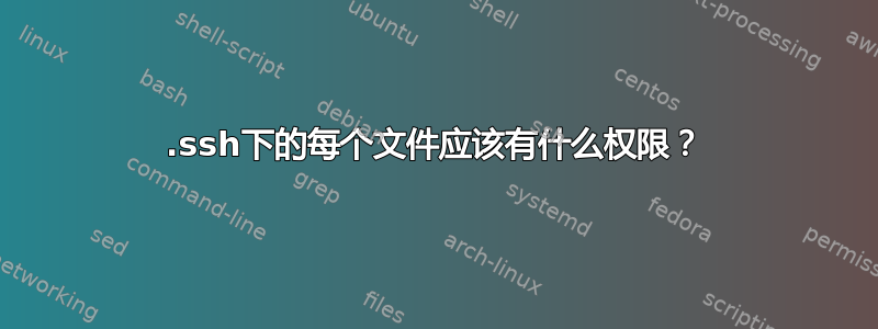 .ssh下的每个文件应该有什么权限？