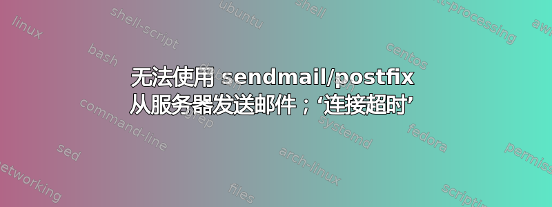 无法使用 sendmail/postfix 从服务器发送邮件；‘连接超时’