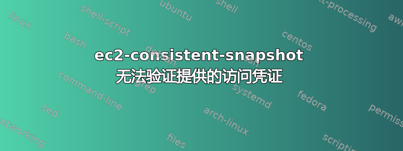 ec2-consistent-snapshot 无法验证提供的访问凭证