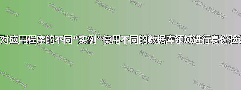 如何对应用程序的不同“实例”使用不同的数据库领域进行身份验证？