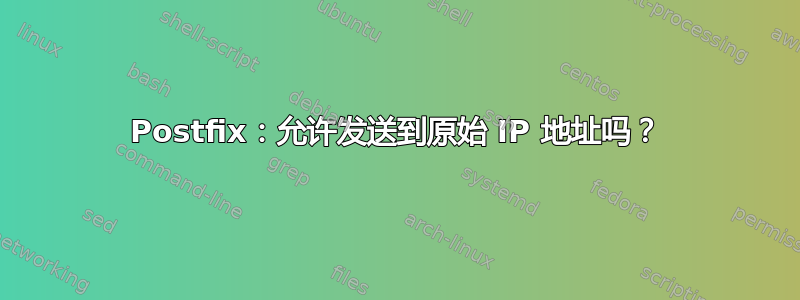 Postfix：允许发送到原始 IP 地址吗？