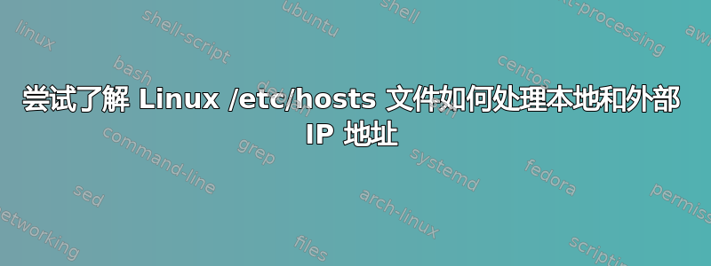 尝试了解 Linux /etc/hosts 文件如何处理本地和外部 IP 地址