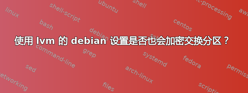 使用 lvm 的 debian 设置是否也会加密交换分区？