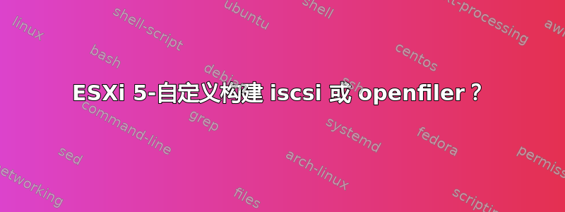 ESXi 5-自定义构建 iscsi 或 openfiler？